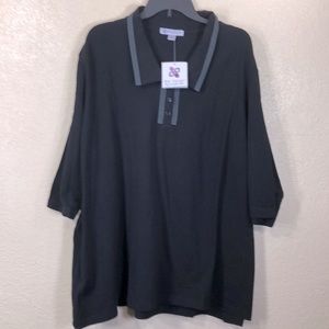 Lilac Bloom Black Top Blouse NWT  Size 4X Pullover Stretchy Short Sleeve Cotton